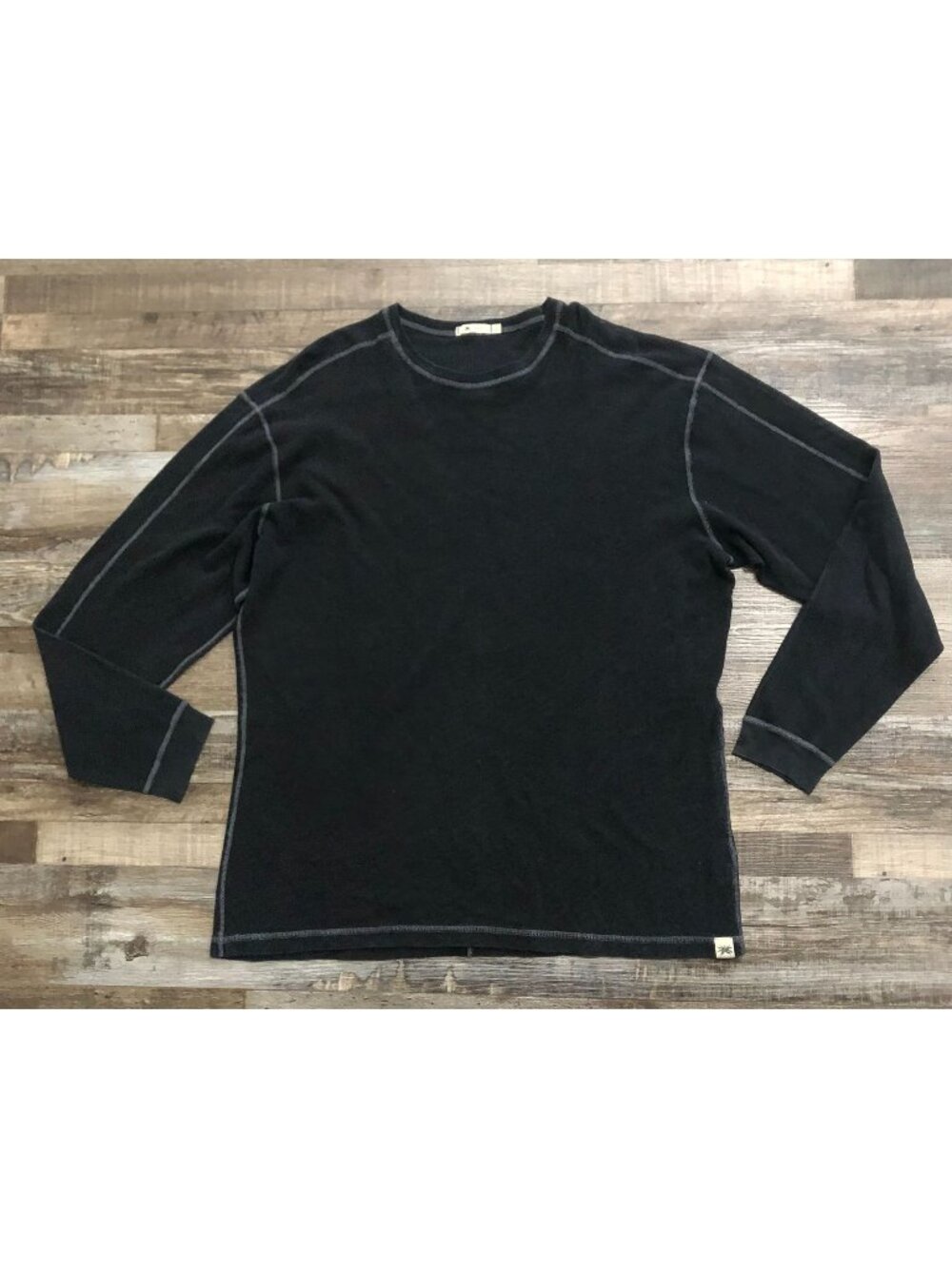 Agave Lux Shirt Mens XL Black Long Sleeve Full Cut K-1049 Contrast Stitch